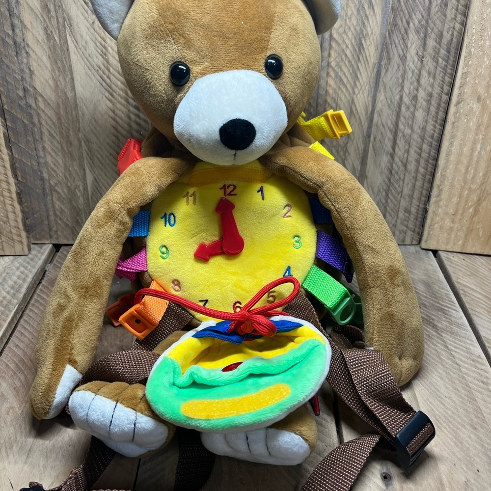 Soft Plush Teddy Bear Backpack "Buckle Toys Billy" Brown, Toy
